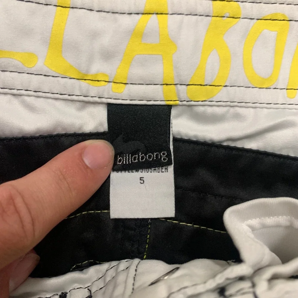 Billabong Boys Board Shorts Size 5‎ Black Yellow Colorblock Swim Trunks JI05ABEN